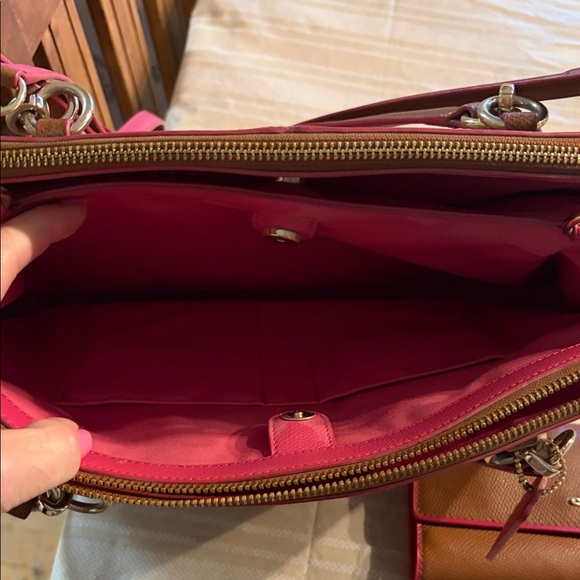 Coach Tan and Pink Shoulder Bag - Picture 5 of 16